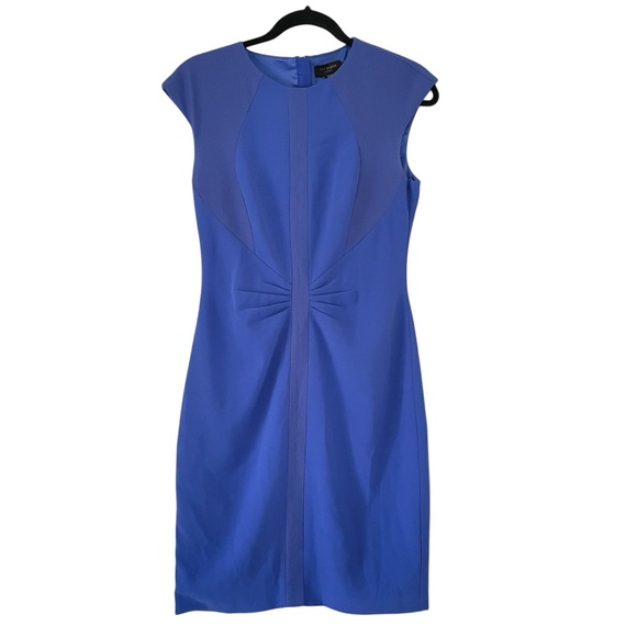 Ted Baker London Dresses & Skirts - Ted Baker London Blue Pleated Sheath Midi Dress Size 8